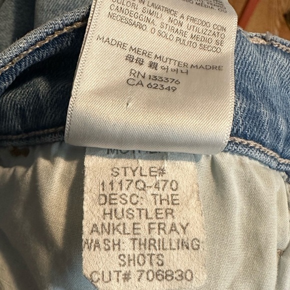 MOTHER DENIM - The Hustler Ankle Fray Jeans in Thrilling Shots Size 27 - Picture 8 of 10